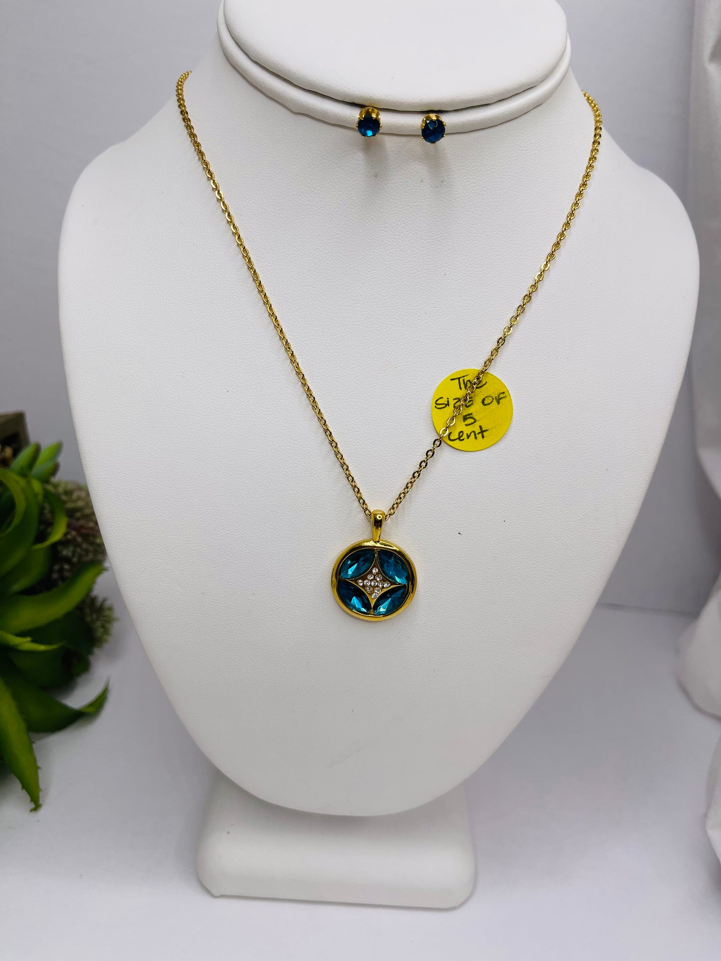 Blue Necklace Earring Set