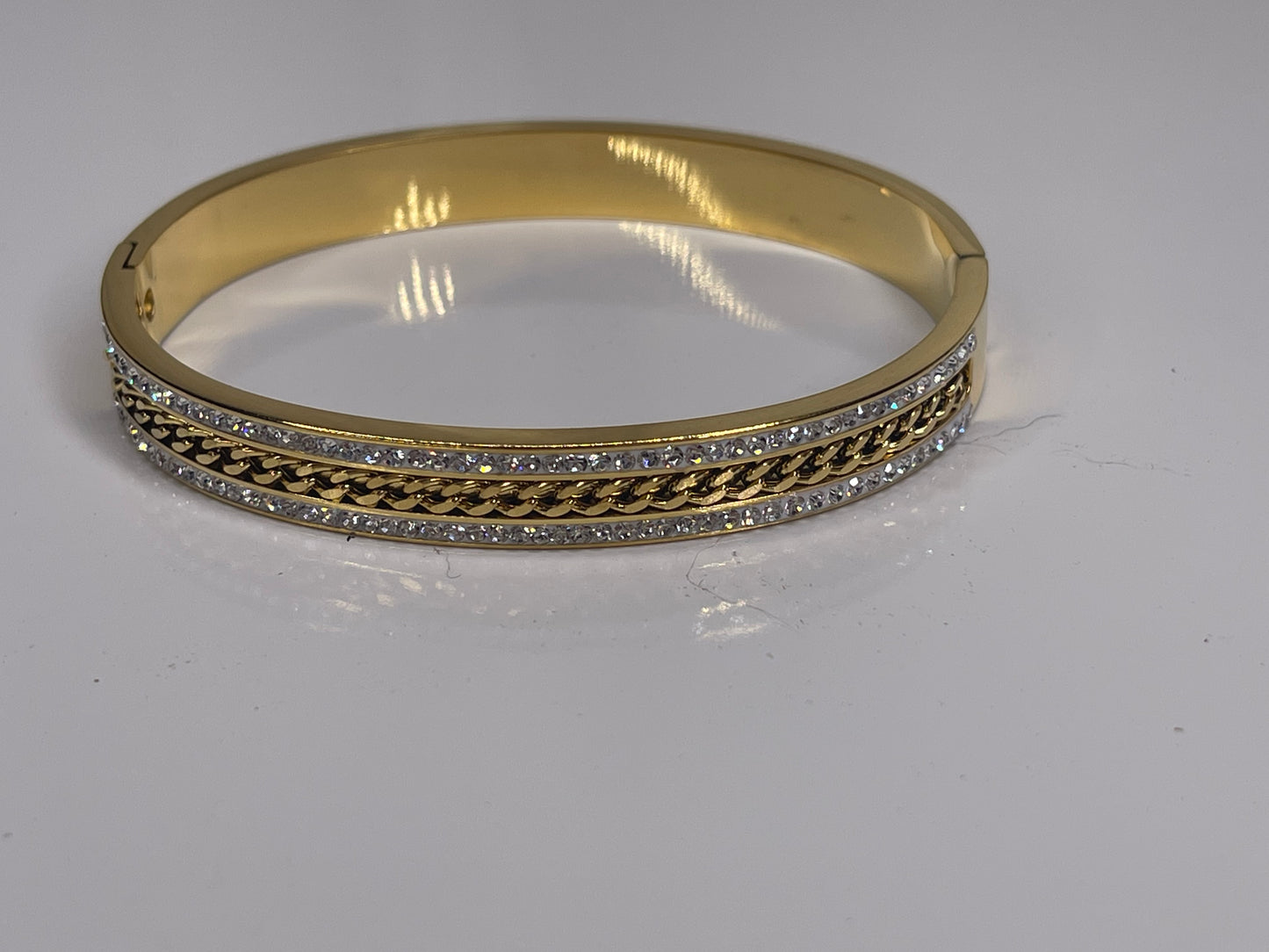 Gold Stackable Stainless Steel Bangle Bracelet