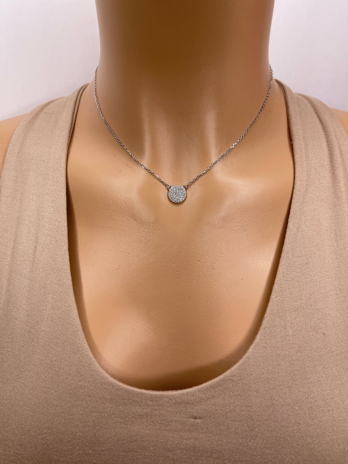 Sterling Silver Necklace with Zirconia stones