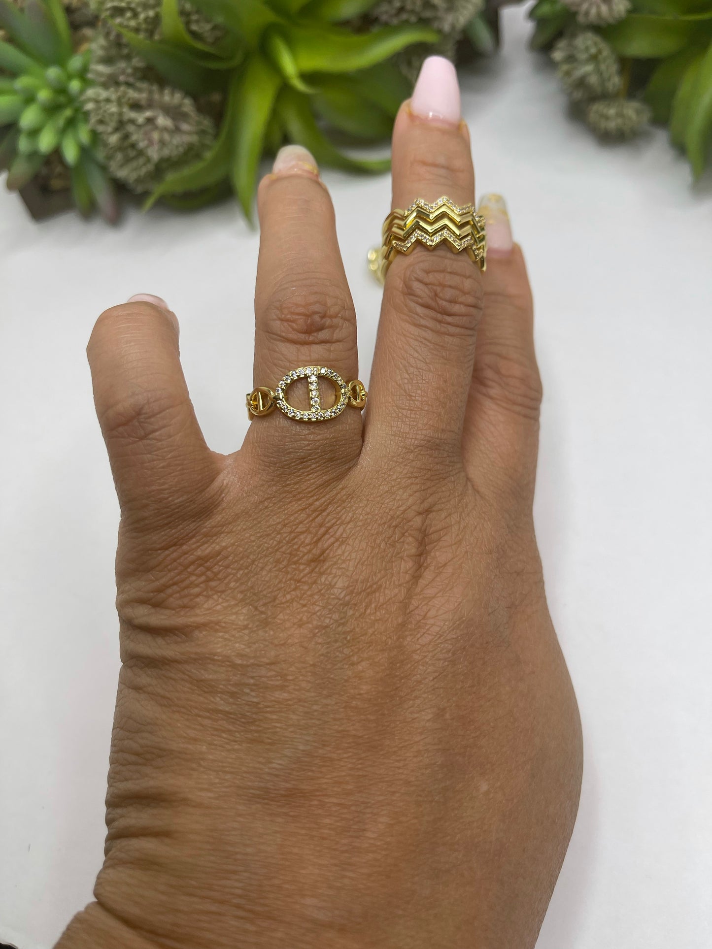 Stackable Adjustable Rings 18 karat plated durable in 18karat