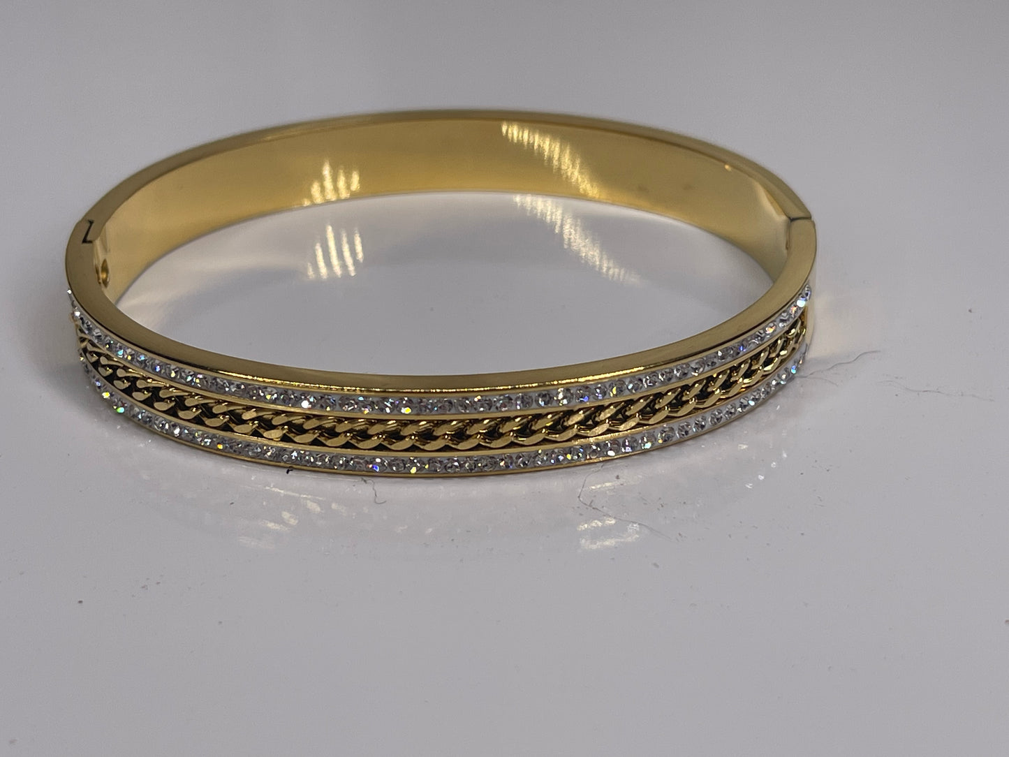 Gold Stackable Stainless Steel Bangle Bracelet