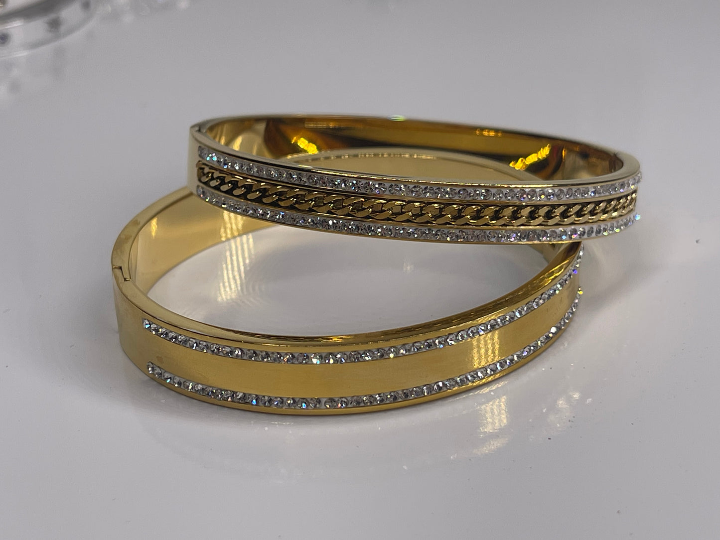 Gold Stackable Stainless Steel Bangle Bracelet