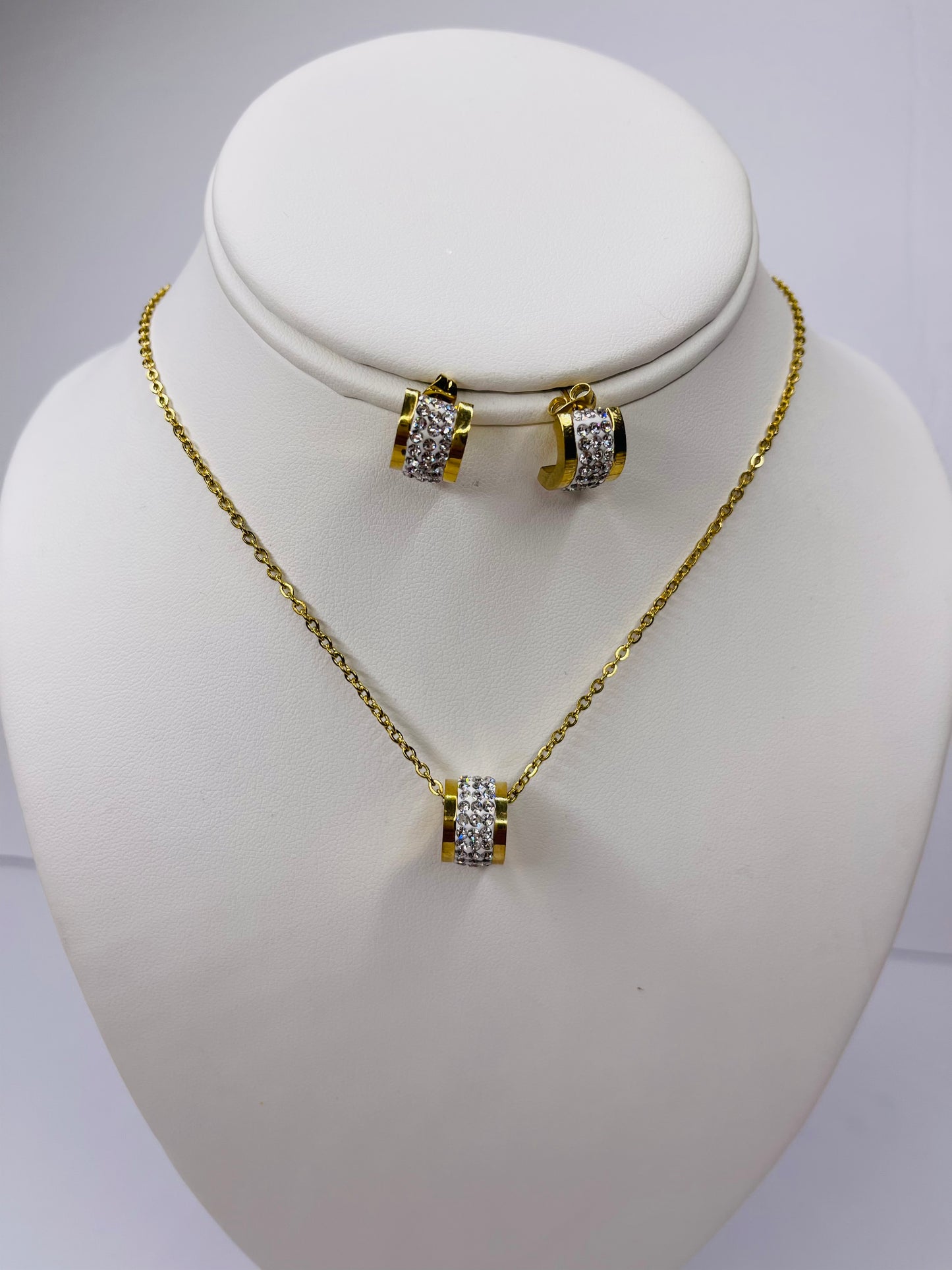 Gold Necklace Set w/ Earrings