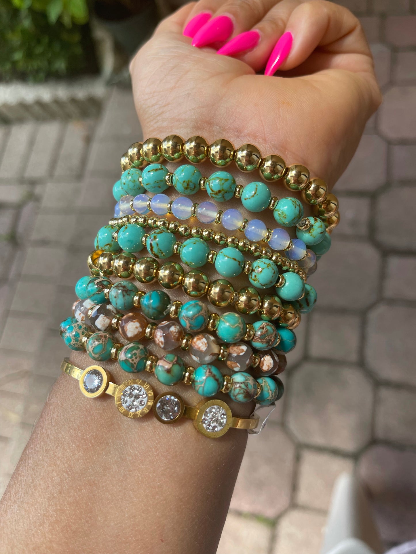 Sea  Green Beaded Bracelets