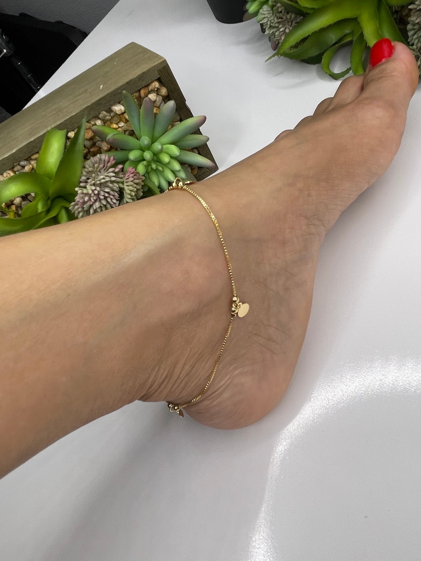 Gold Anklet Dainty Gold plated 18 karat