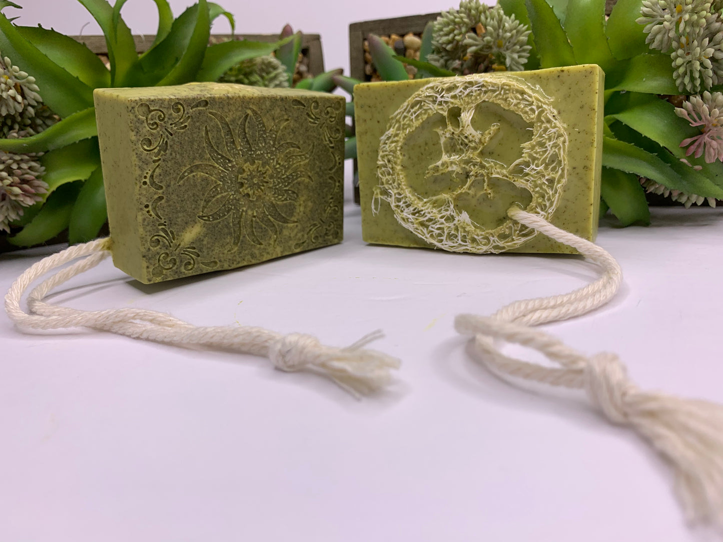 MORINGA Soap| Exfoliating Loofah on Rope