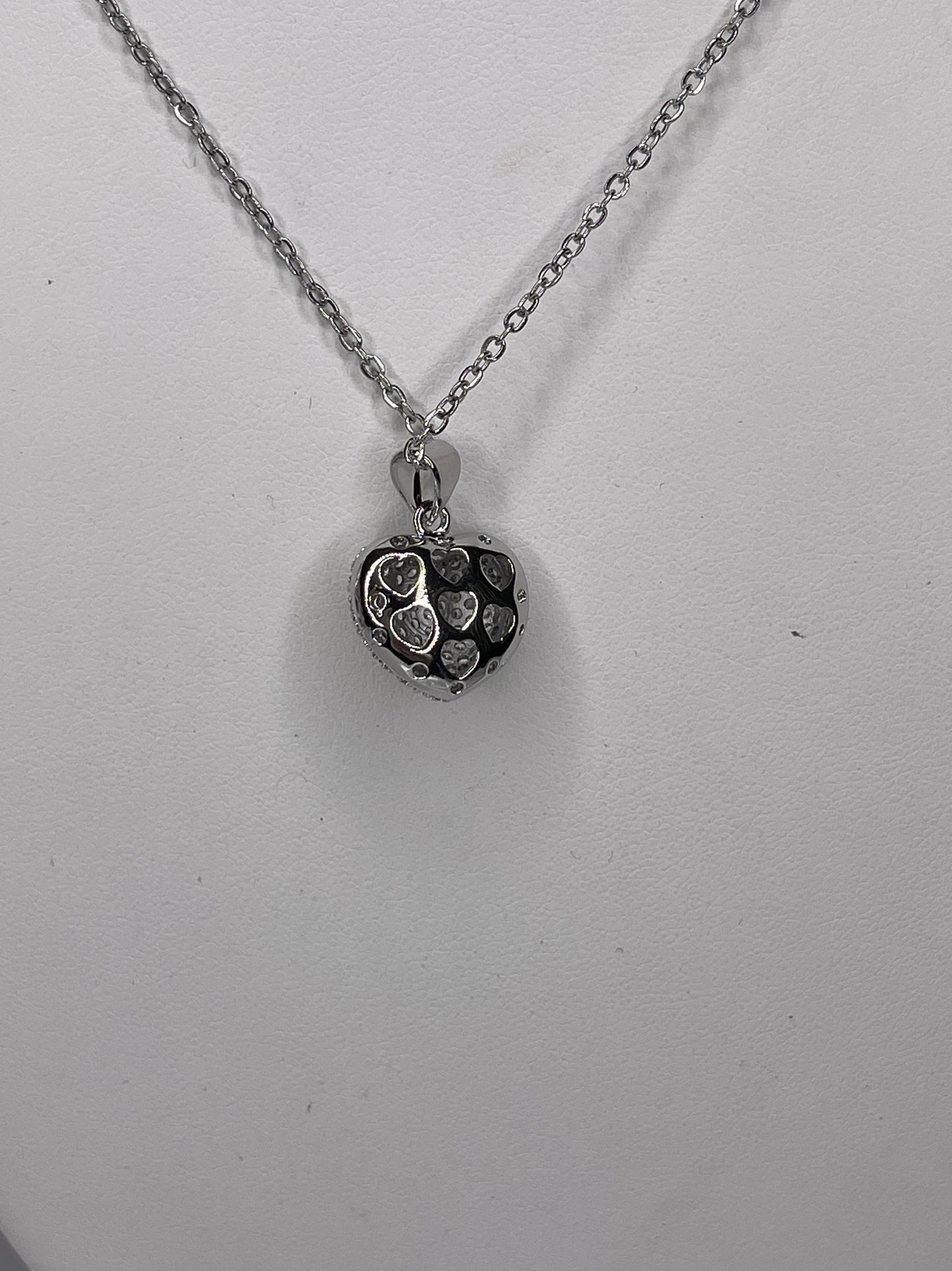 Silver Heart Necklace Stainless Steel Tarnish Free