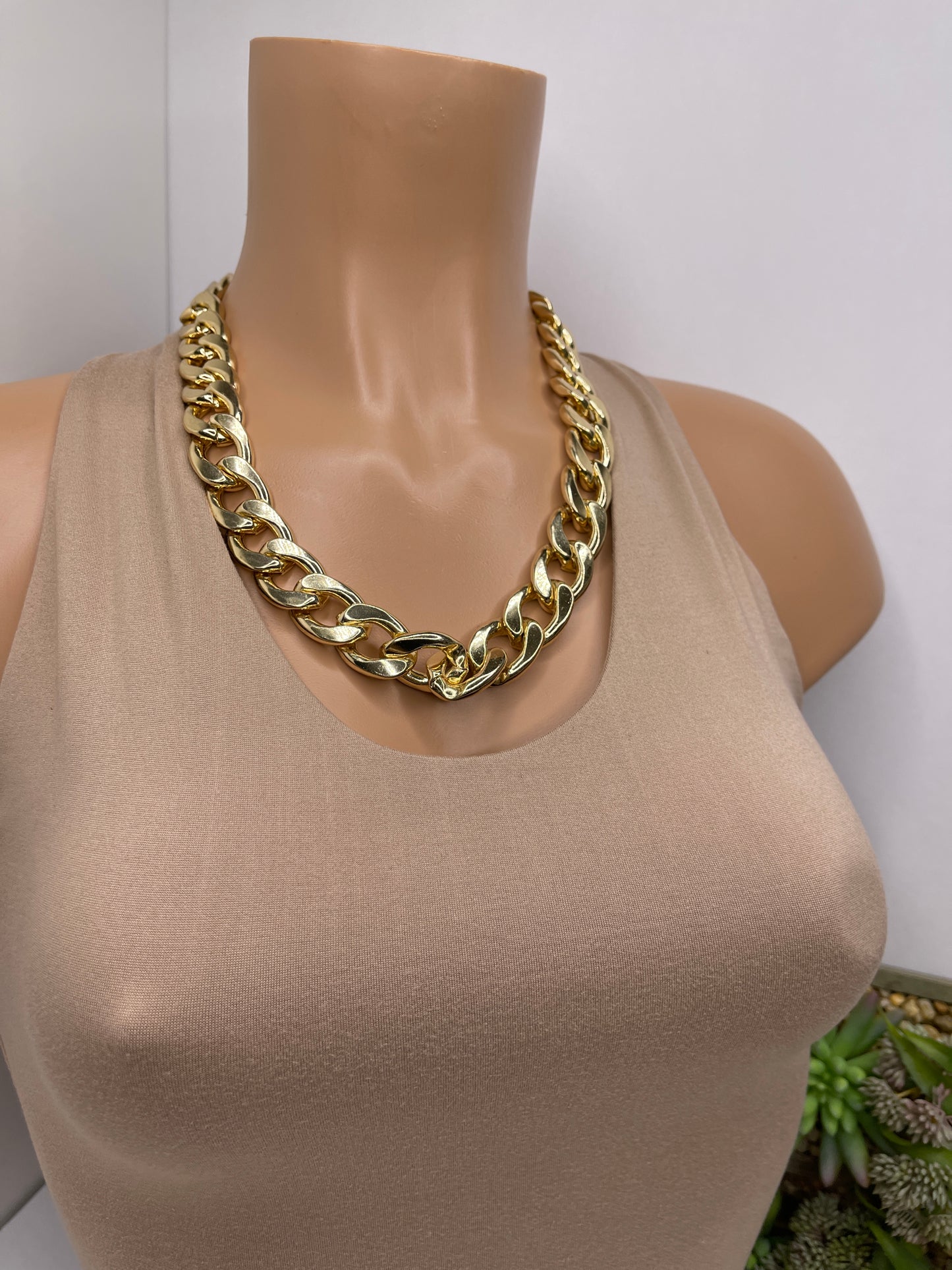 Gold Chunky Cuban Link Necklace