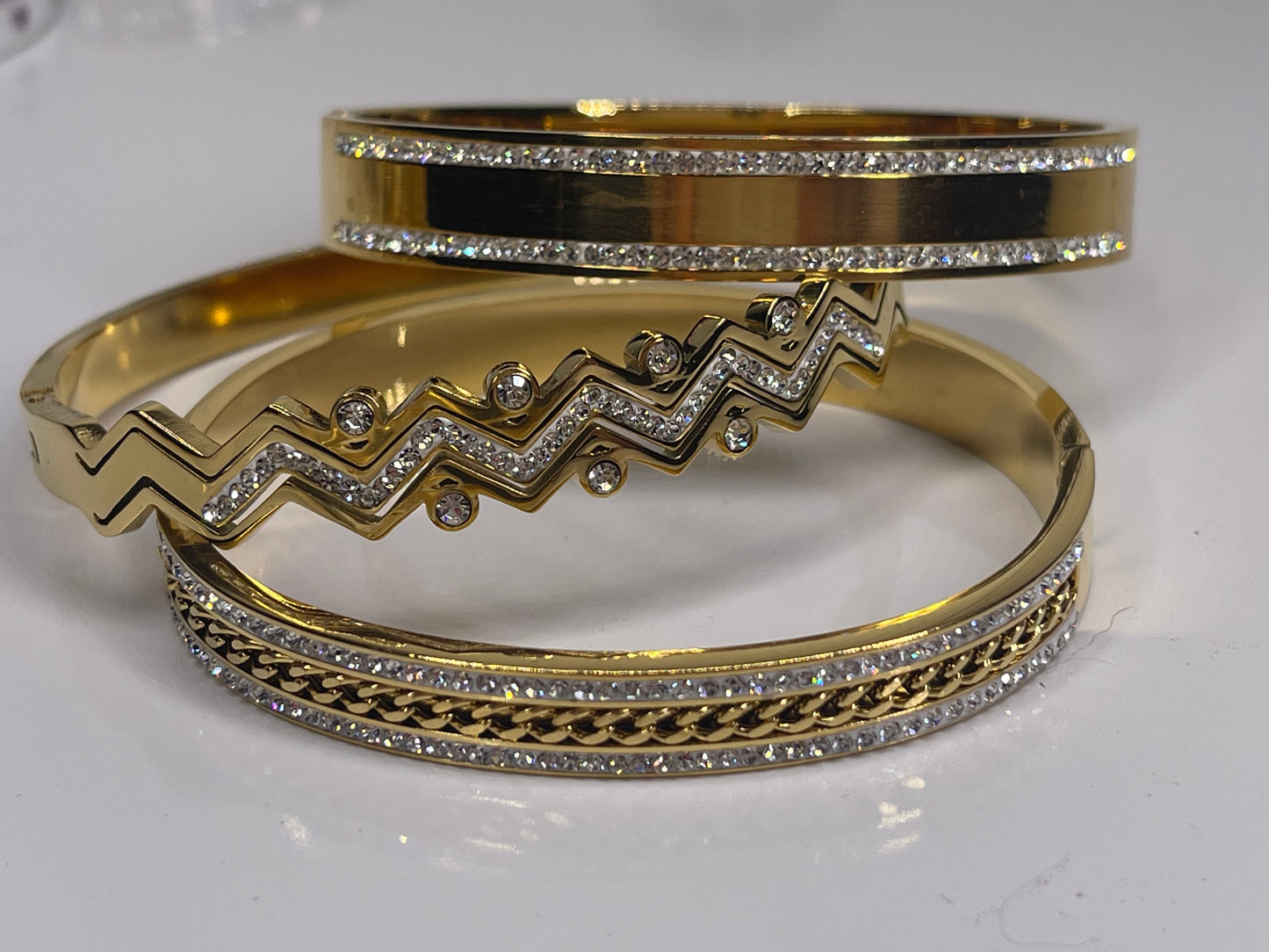 Gold Stackable Stainless Steel Bangle Bracelet