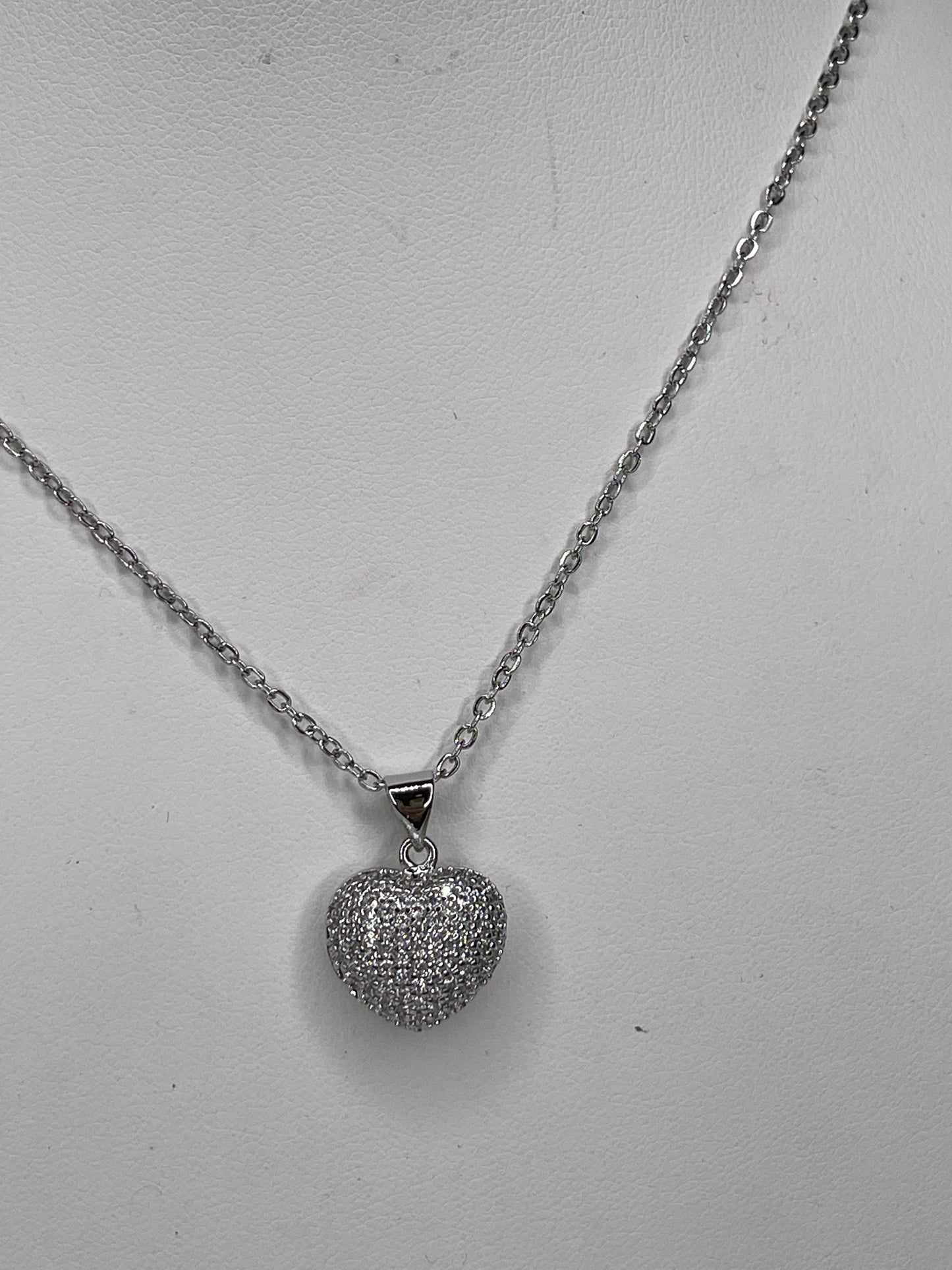 Silver Heart Necklace Stainless Steel Tarnish Free