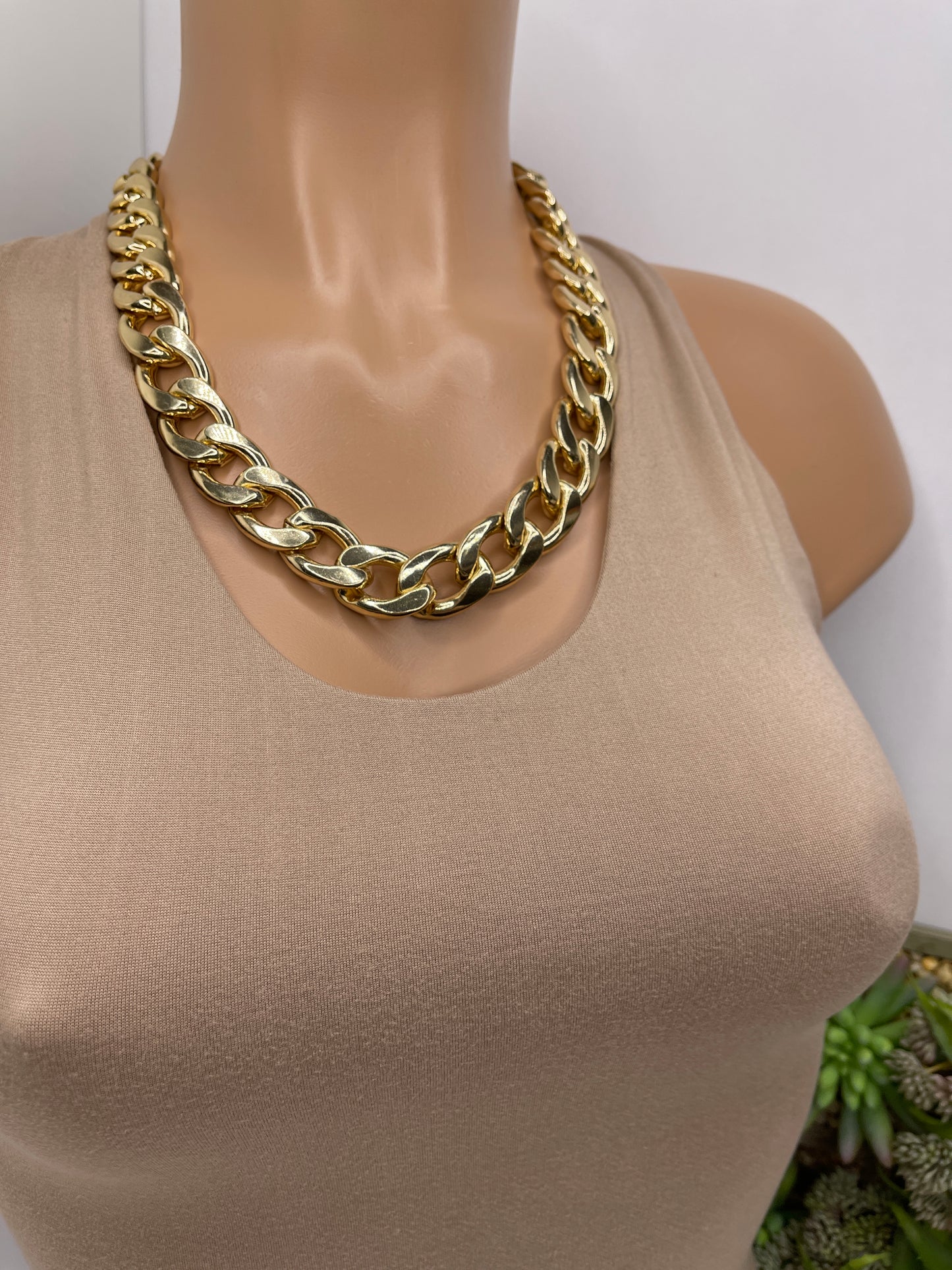 Gold Chunky Cuban Link Necklace