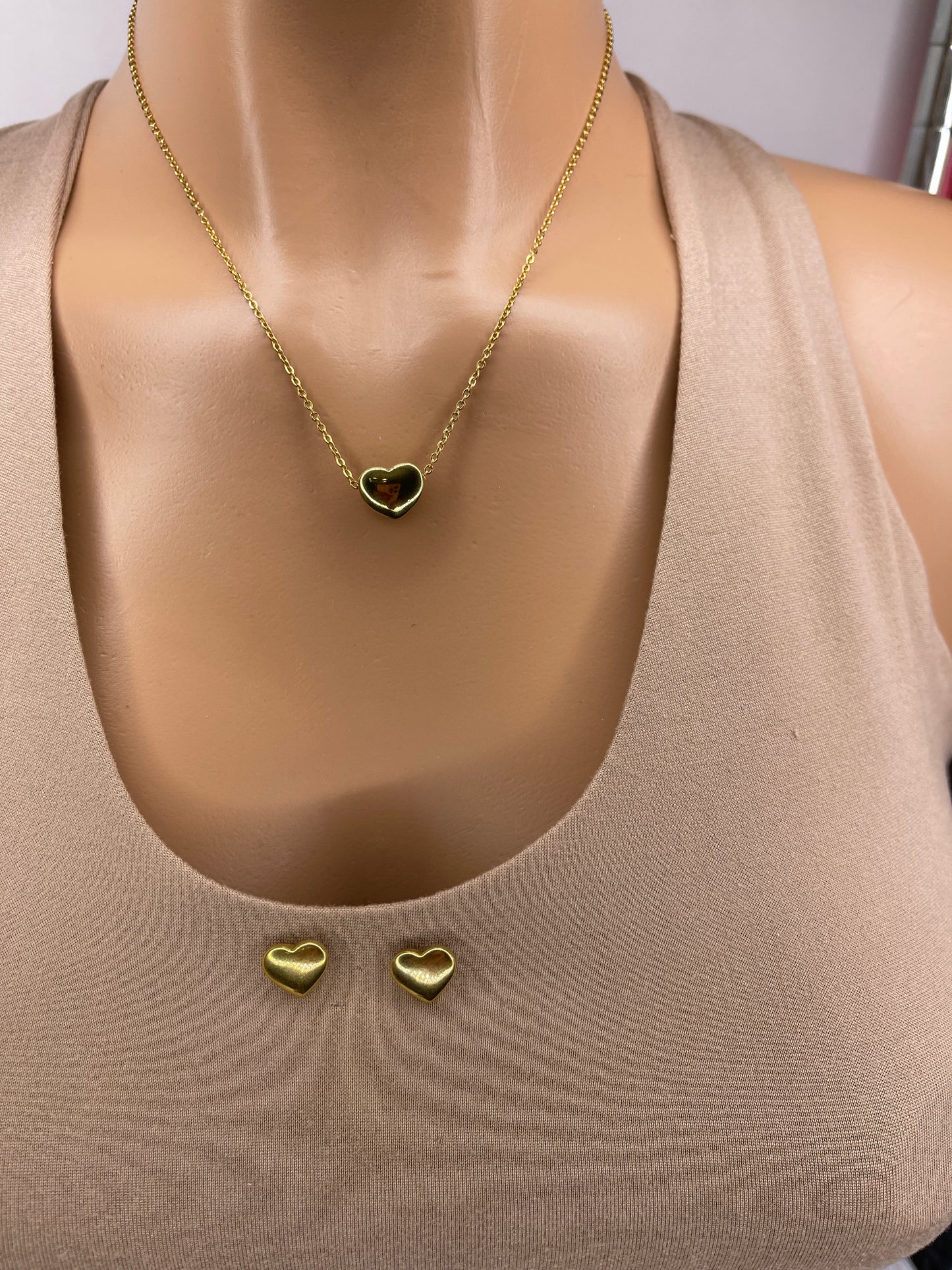 Heart Necklace with earrings set