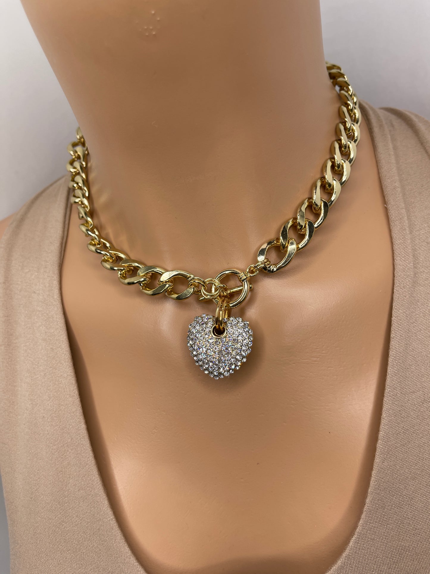 Heart Necklace with Zirconia stones