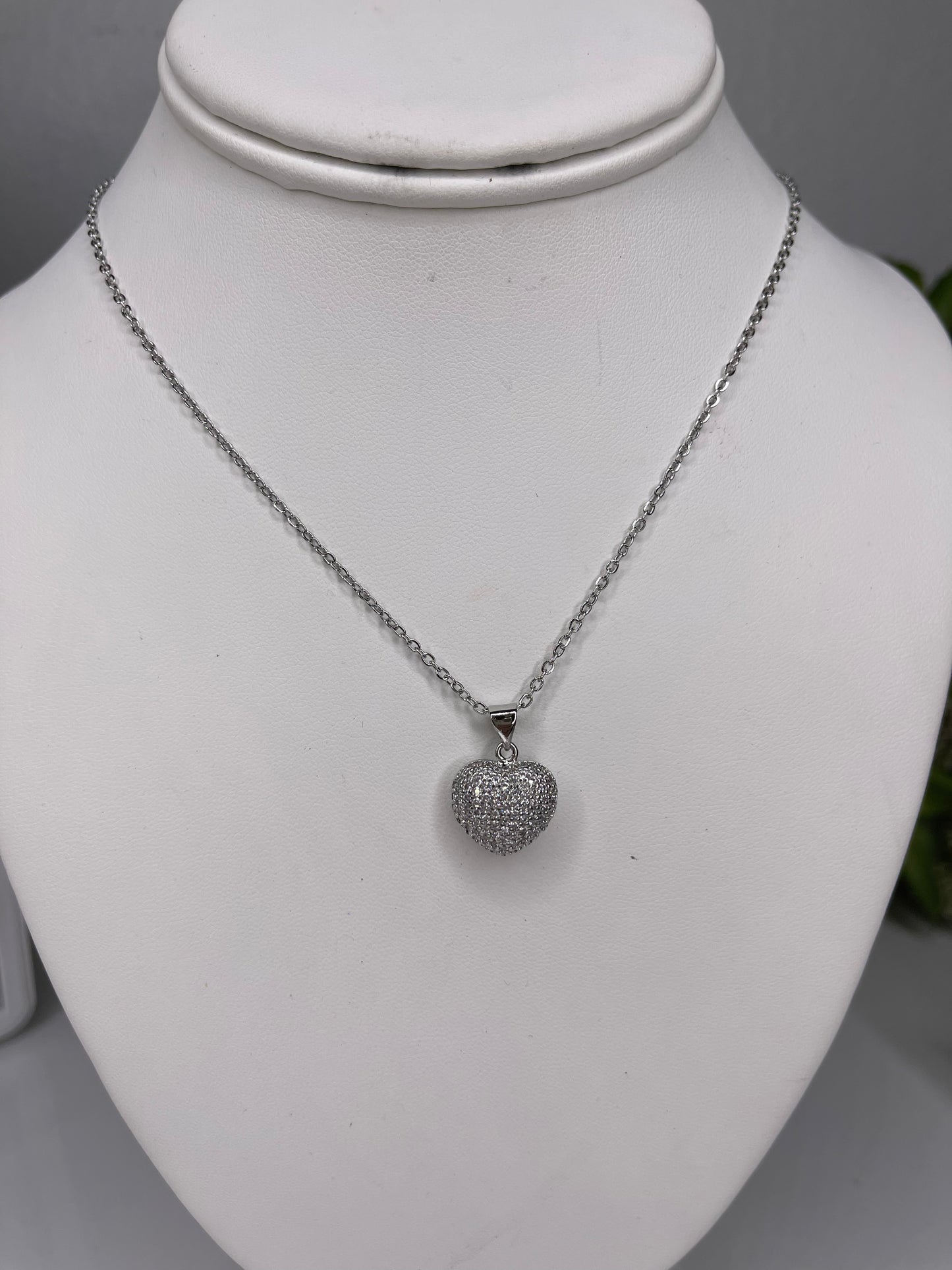 Silver Heart Necklace Stainless Steel Tarnish Free