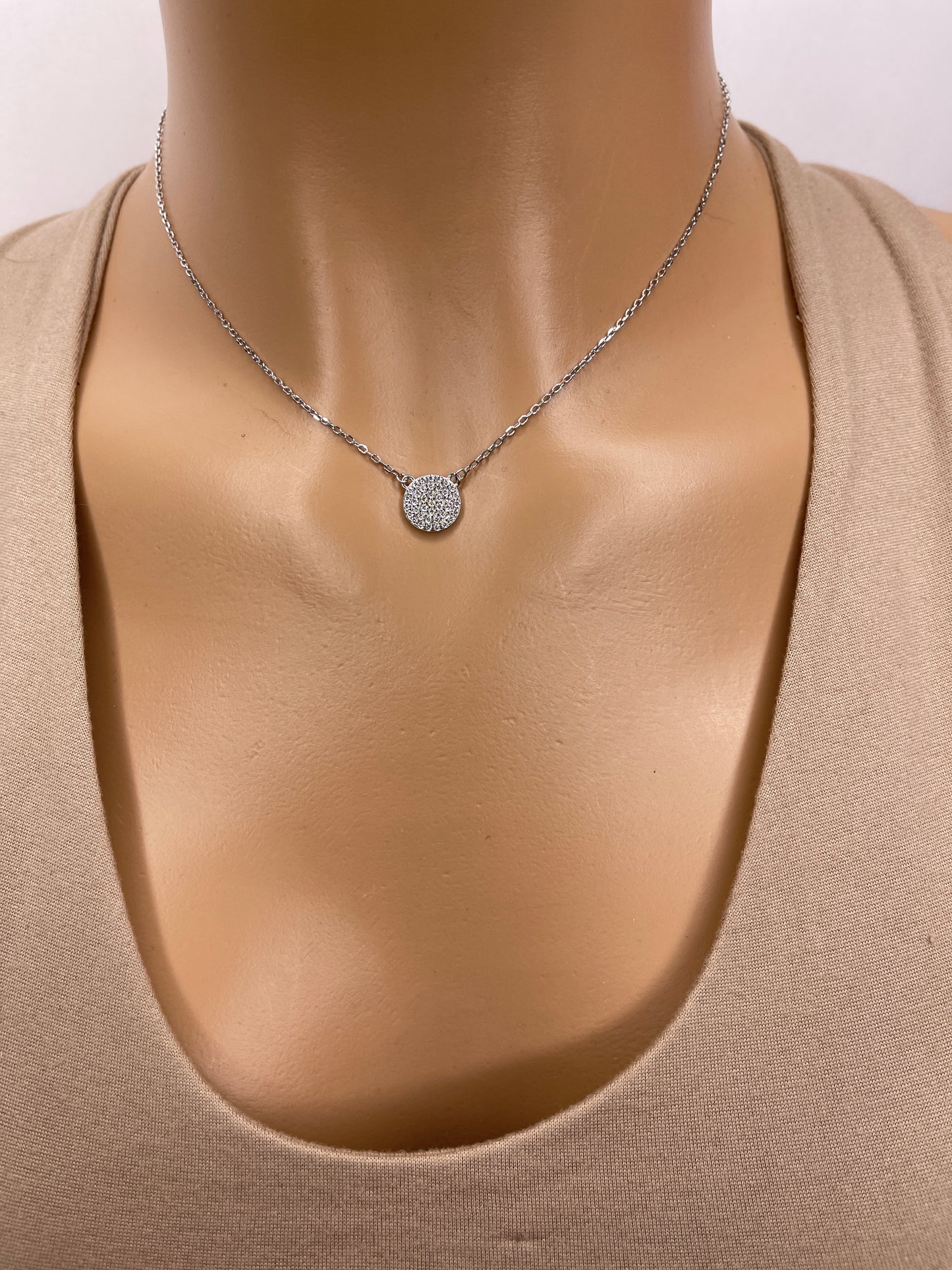 Sterling Silver Necklace with Zirconia stones