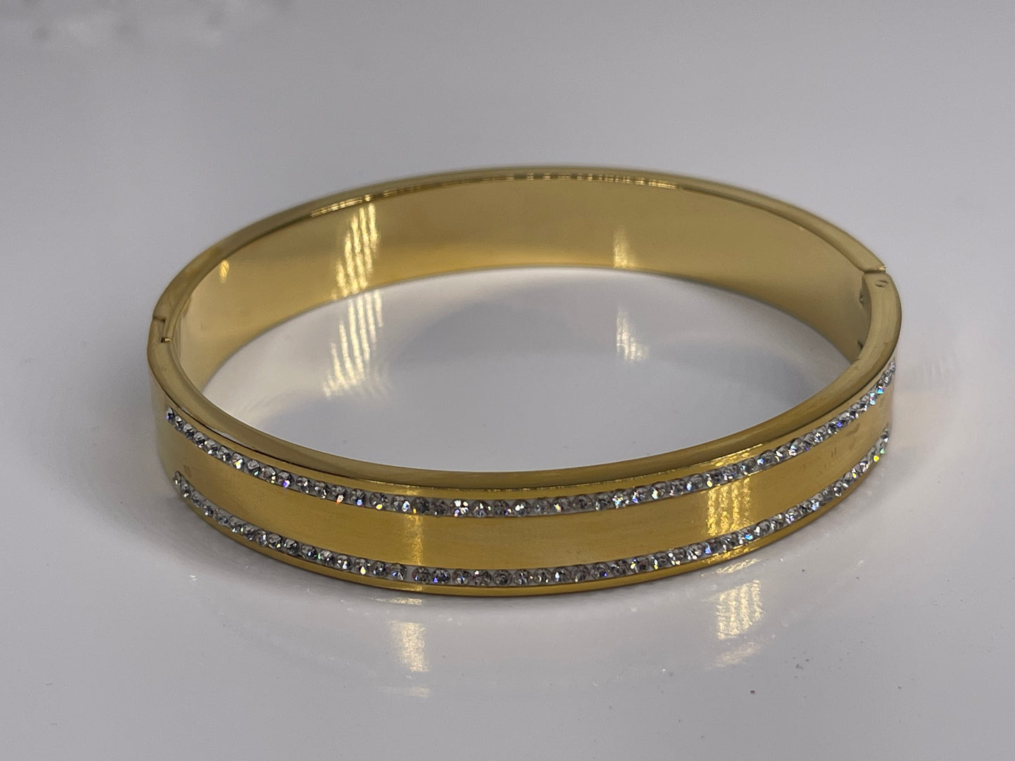 Gold Stackable Stainless Steel Bangle Bracelet