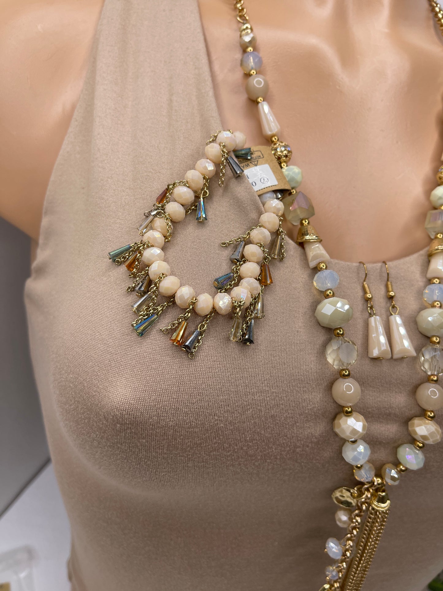 Lux Beaded Necklace with Earrings