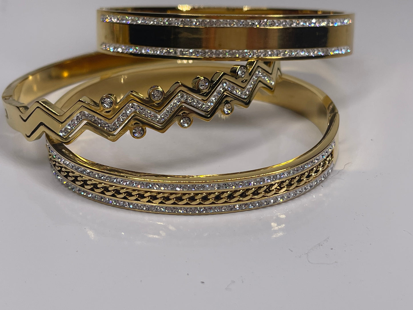 Gold Stackable Stainless Steel Bangle Bracelet