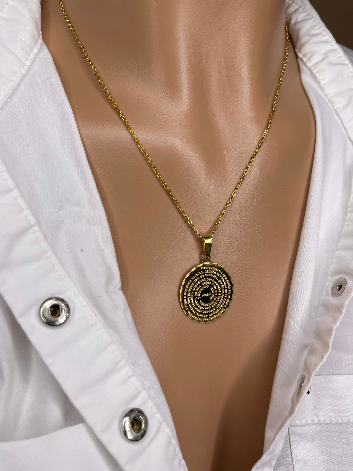 Lord's Prayer Pendant Chain/ Religious Pendant Necklace