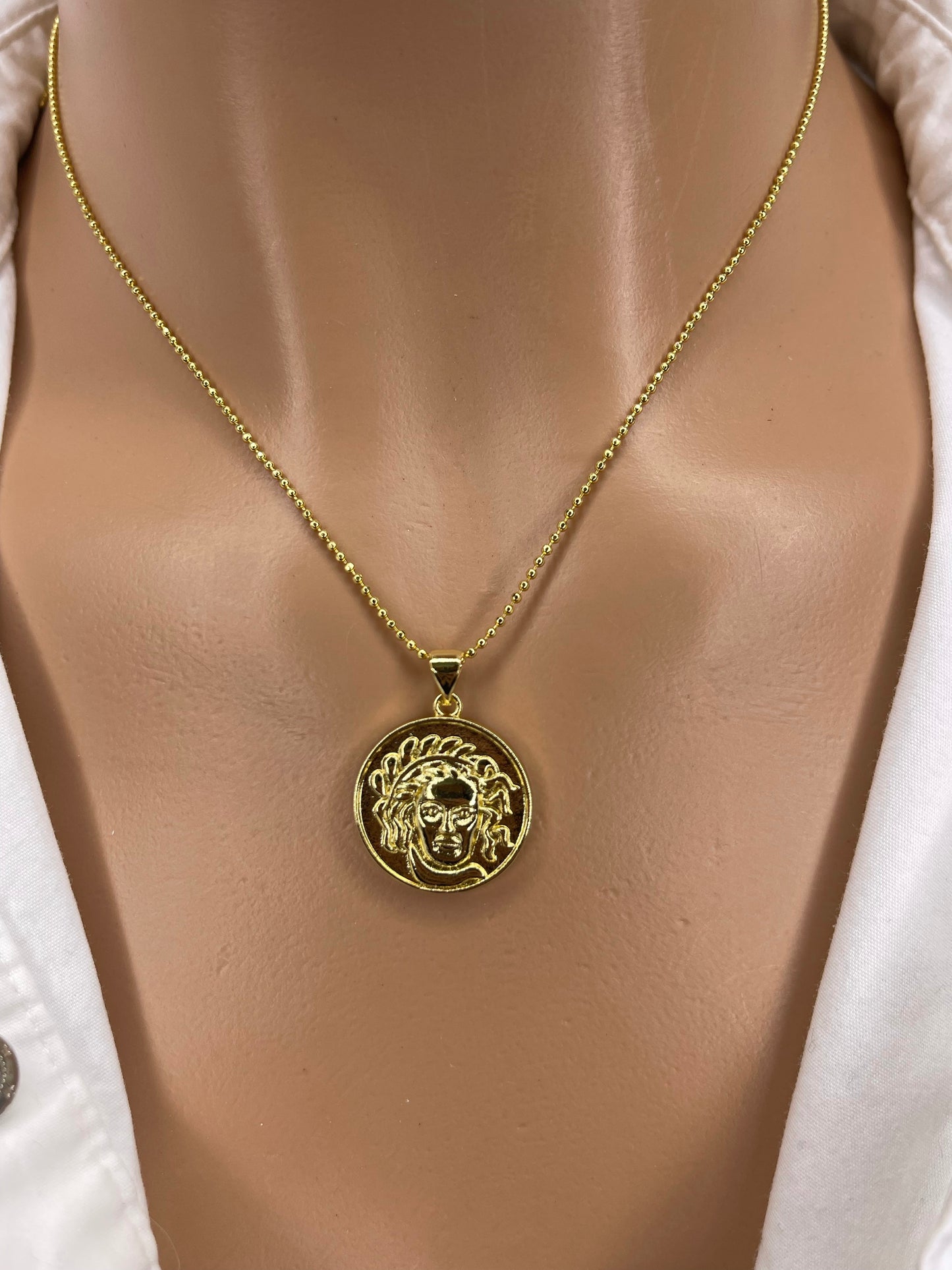 Gold Greek Coin Necklace (Assorted)