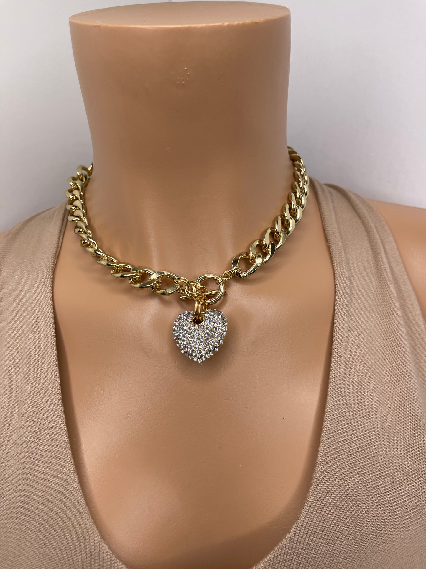 Heart Necklace with Zirconia stones