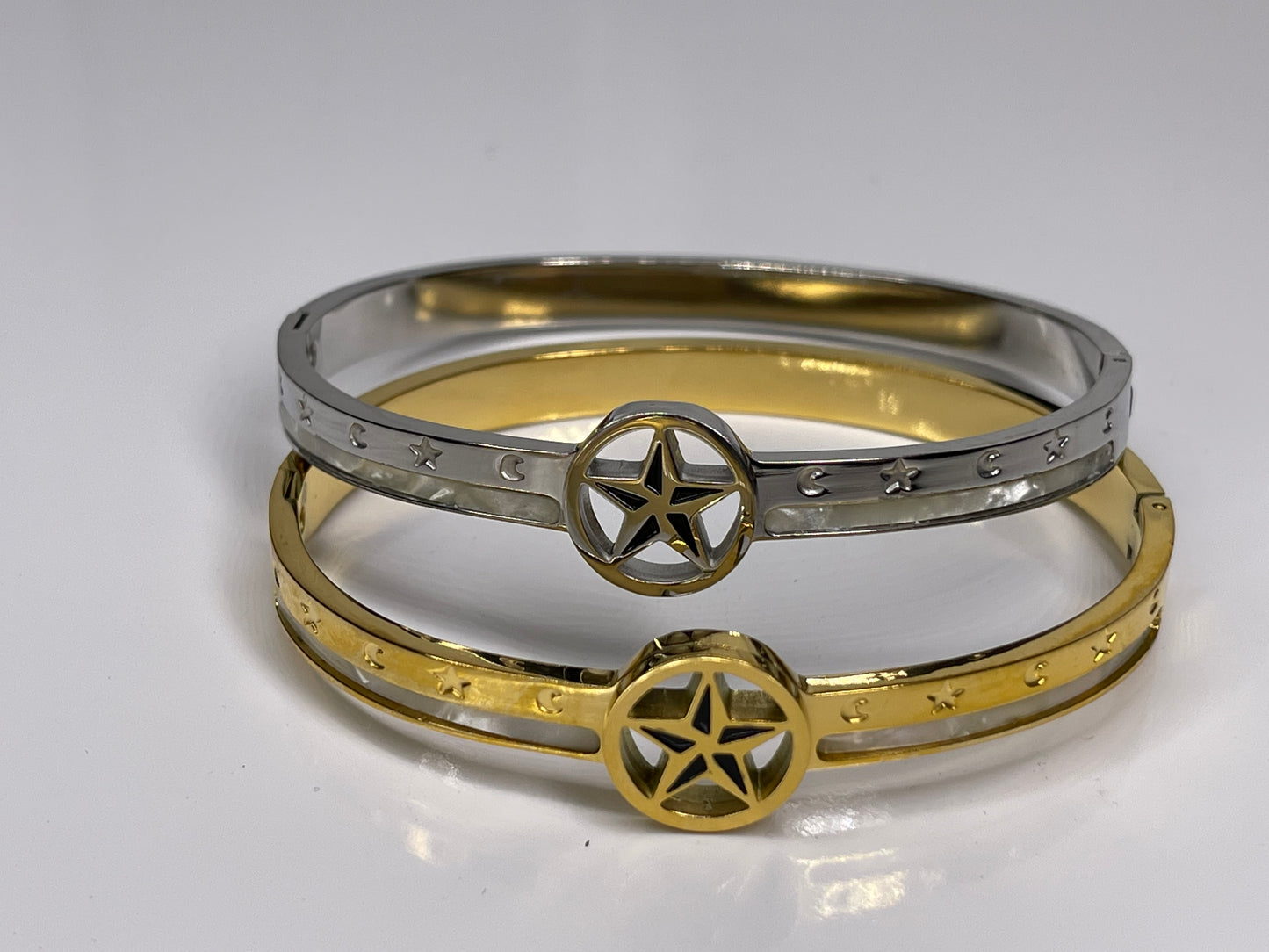 Star Gold Bangle / Silver Bangle Stainless Steel Arm Candy